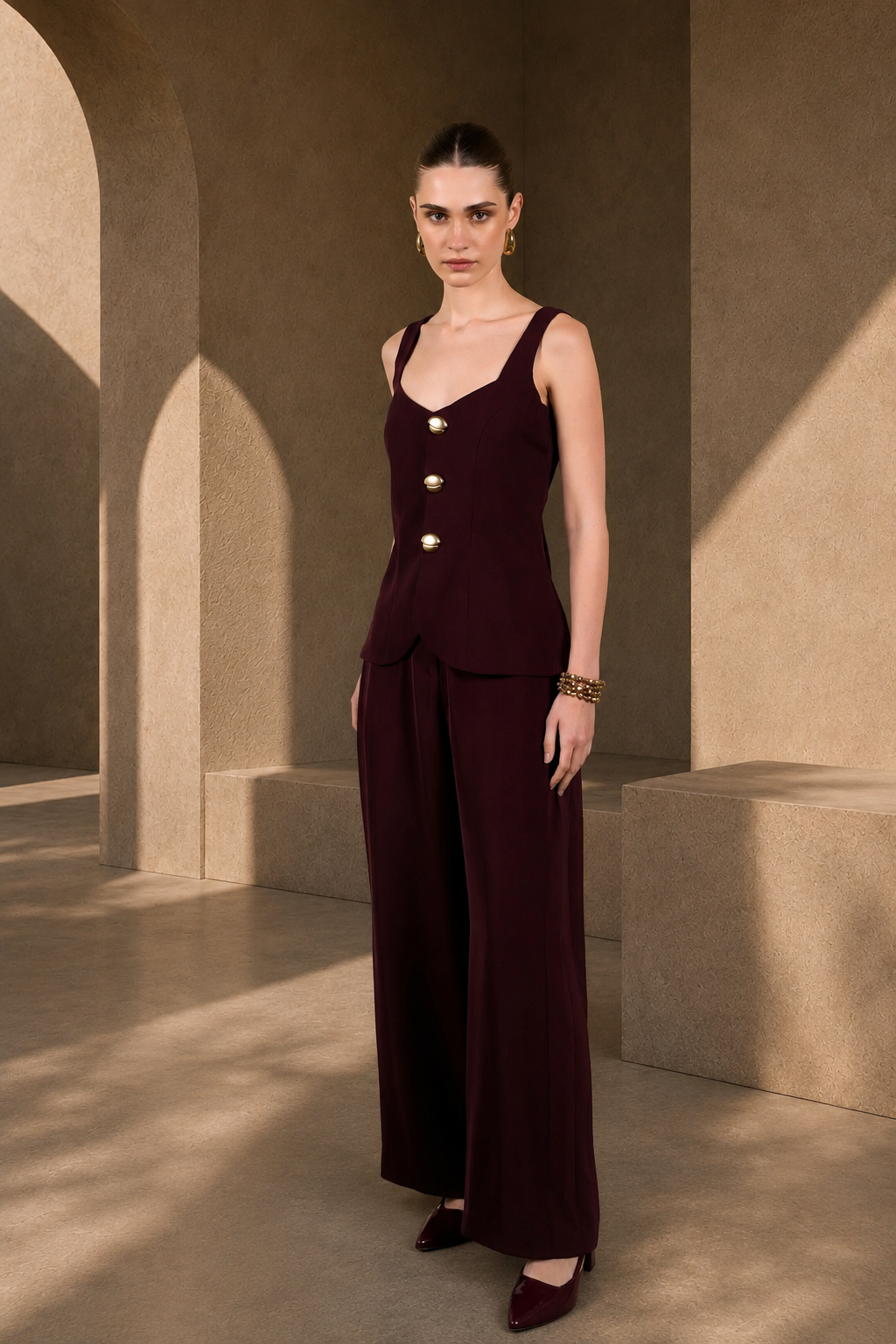 BURGUNDY WAISTCOAT
