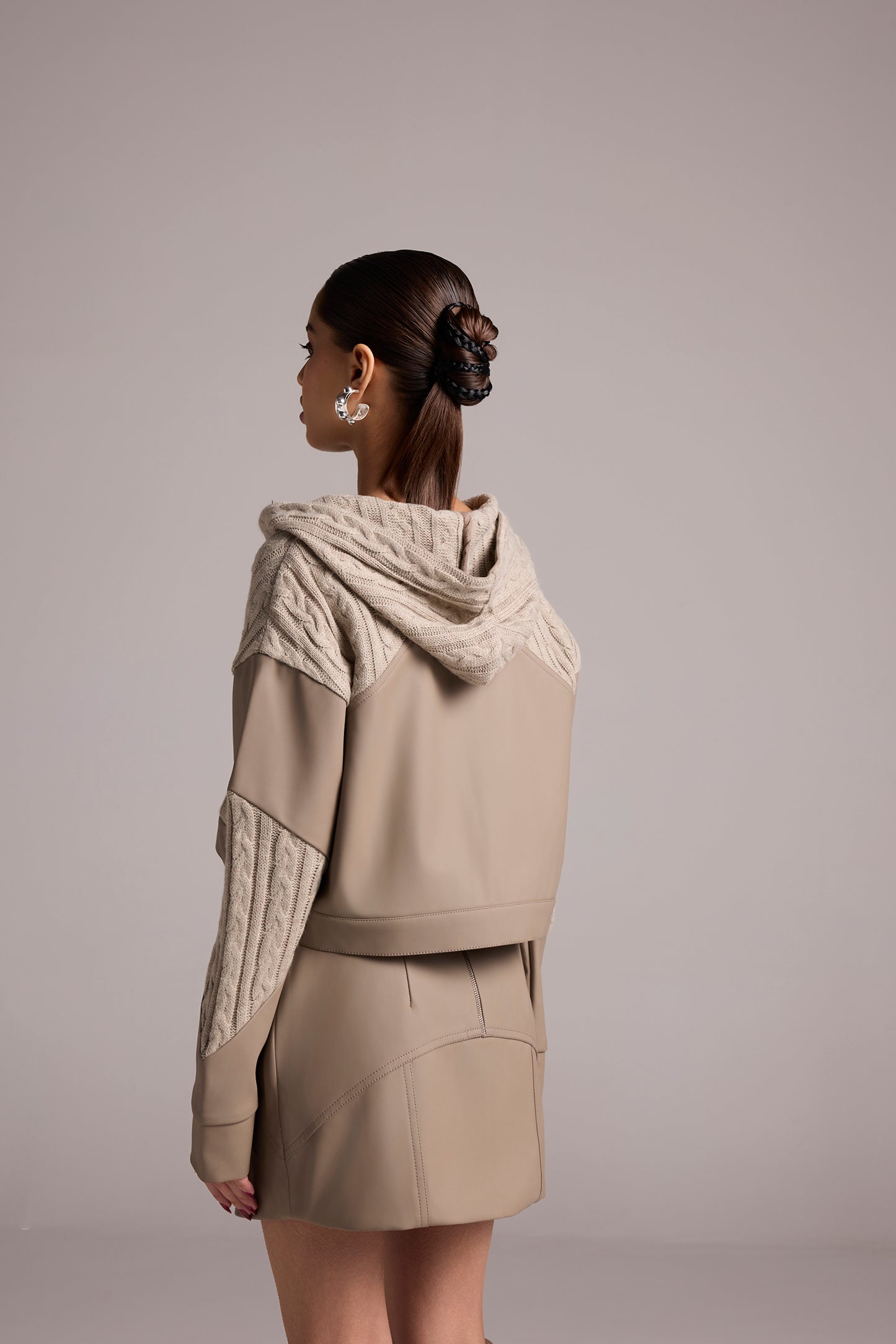 LUNA LEATHER KNIT JACKET