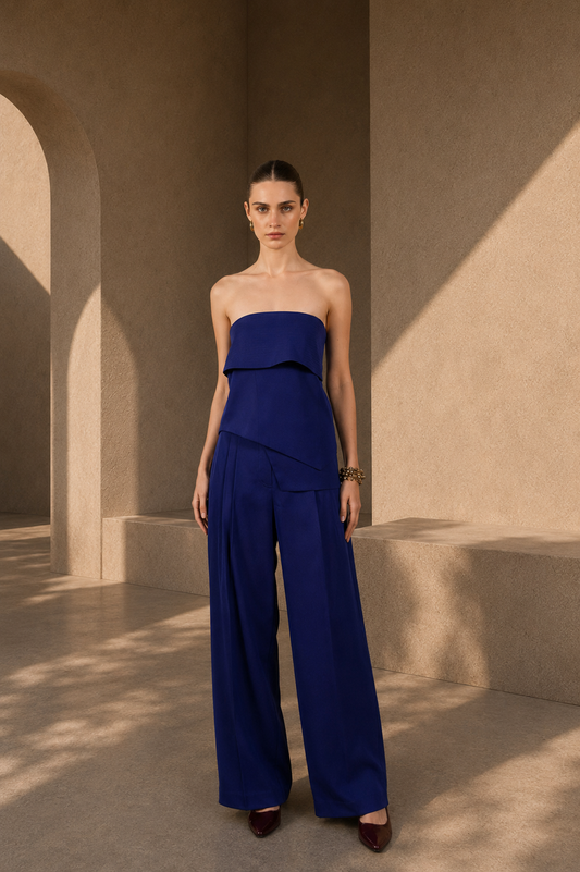 ELECTRIC BLUE WIDE LEG PANTS