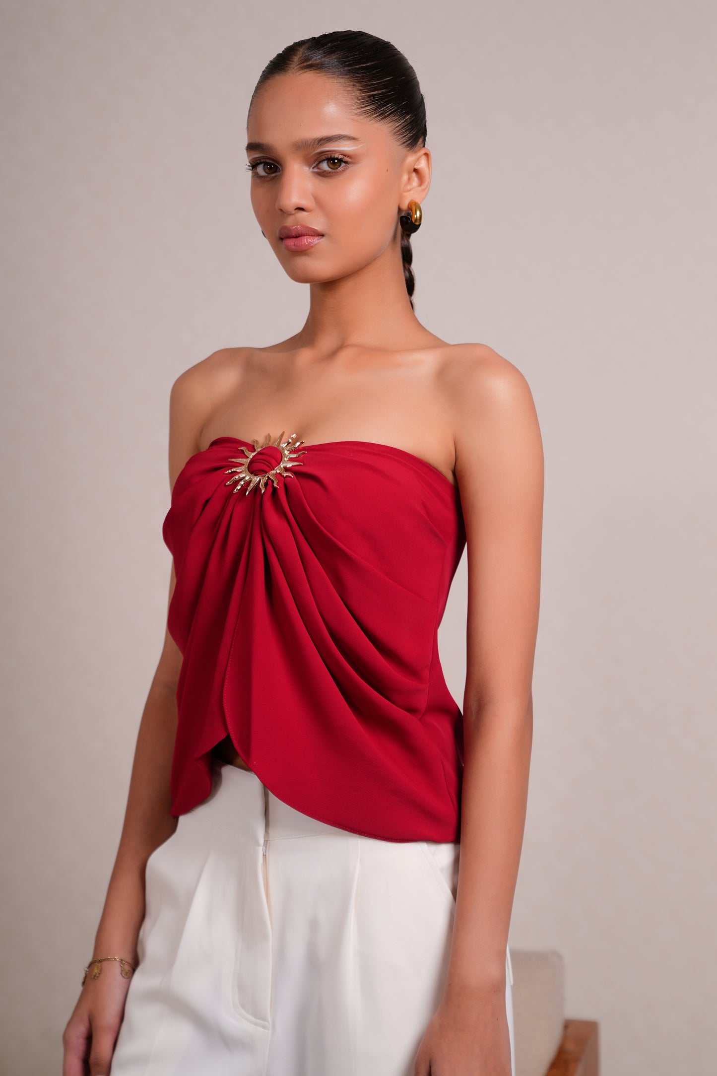SCARLET DRAPE TOP