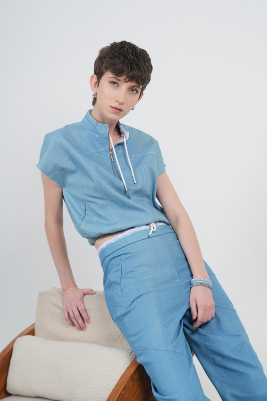 Denim Dusk Zipper with Joggers