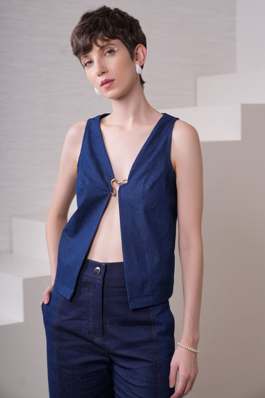 Denim Dusk Waistcoat with Pants
