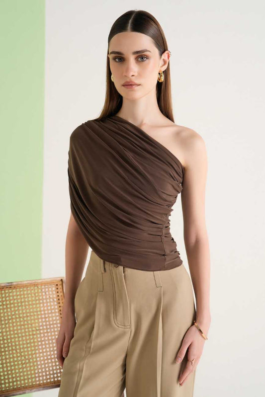 MOCHA DRAPE TOP