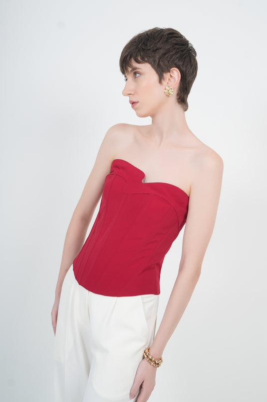 SCARLET ASYMMETRIC CORSET