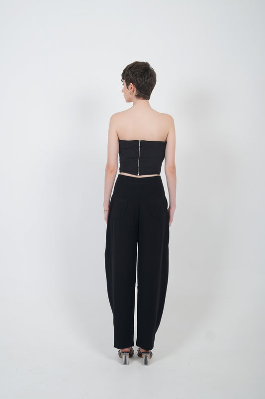 NOIR BARREL LEG PANTS