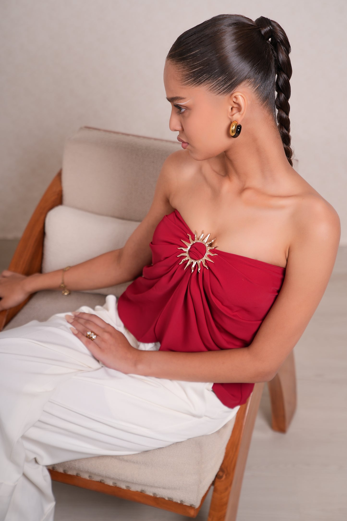 SCARLET DRAPE TOP