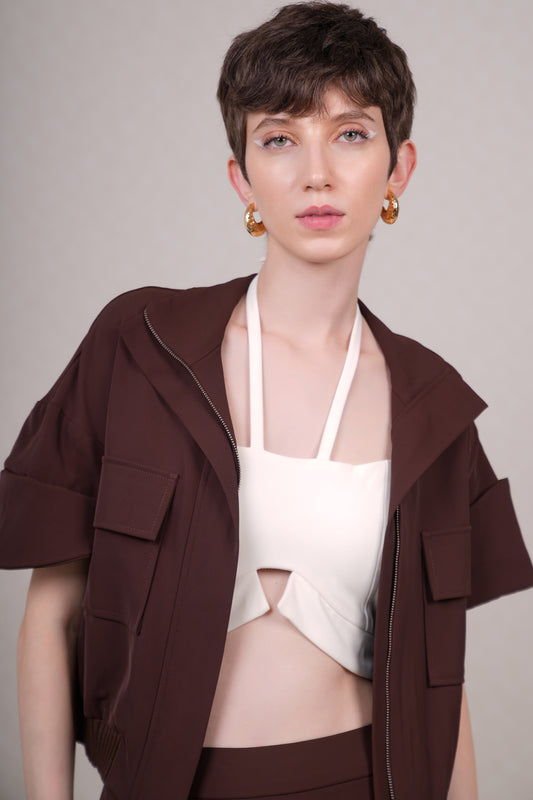 Cocoa Overshirt with Skirt