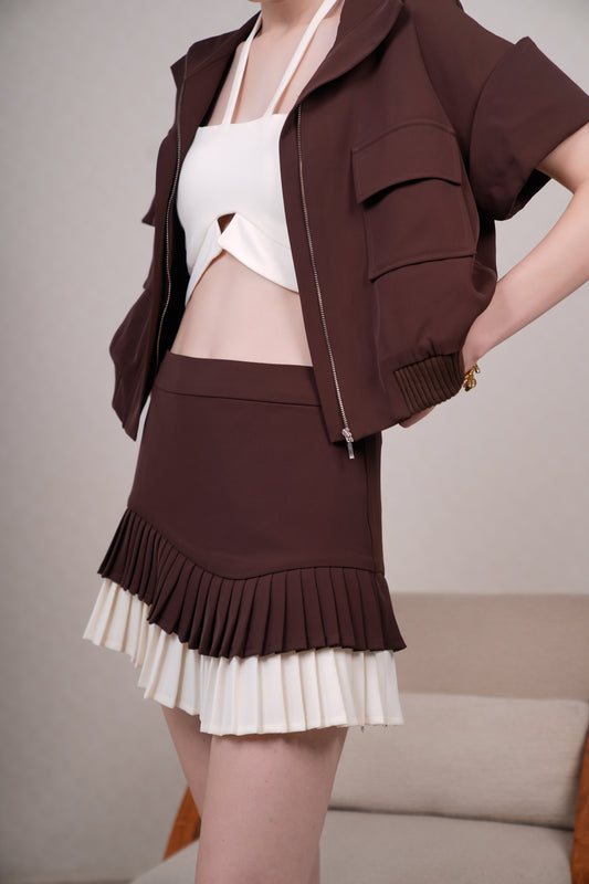 IVORY MARBLE HALTER BUSTIER