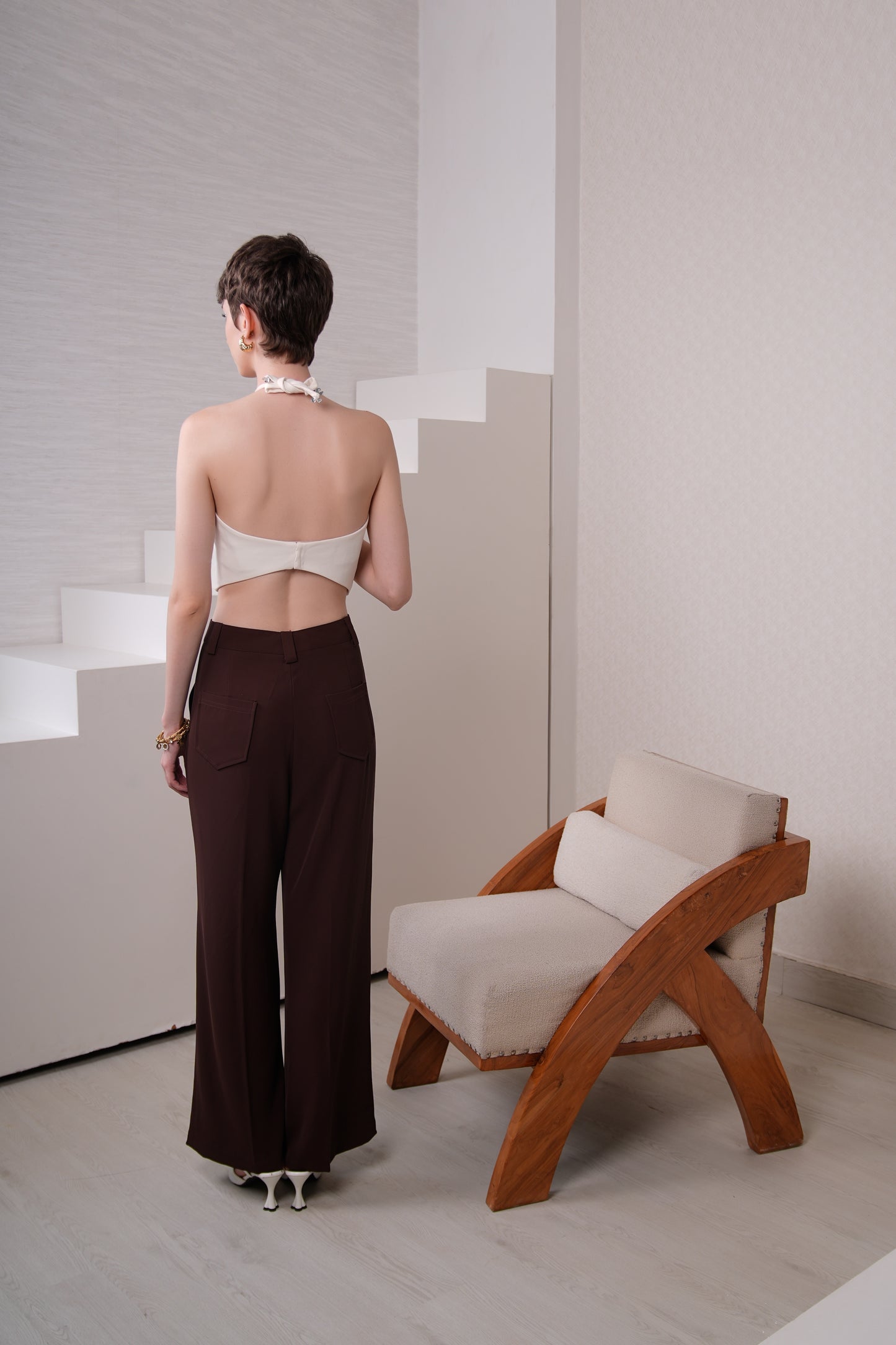 COCOA PLEATED PANTS