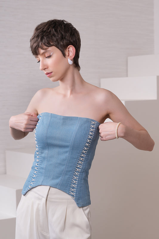 DENIM DUSK DETAIL CORSET