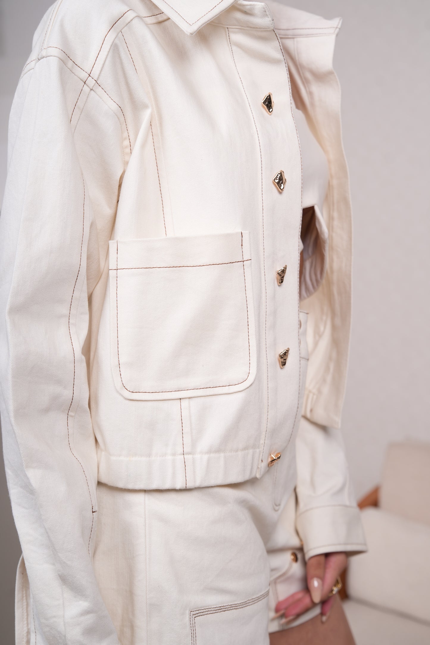 Ivory Jacket with Shorts