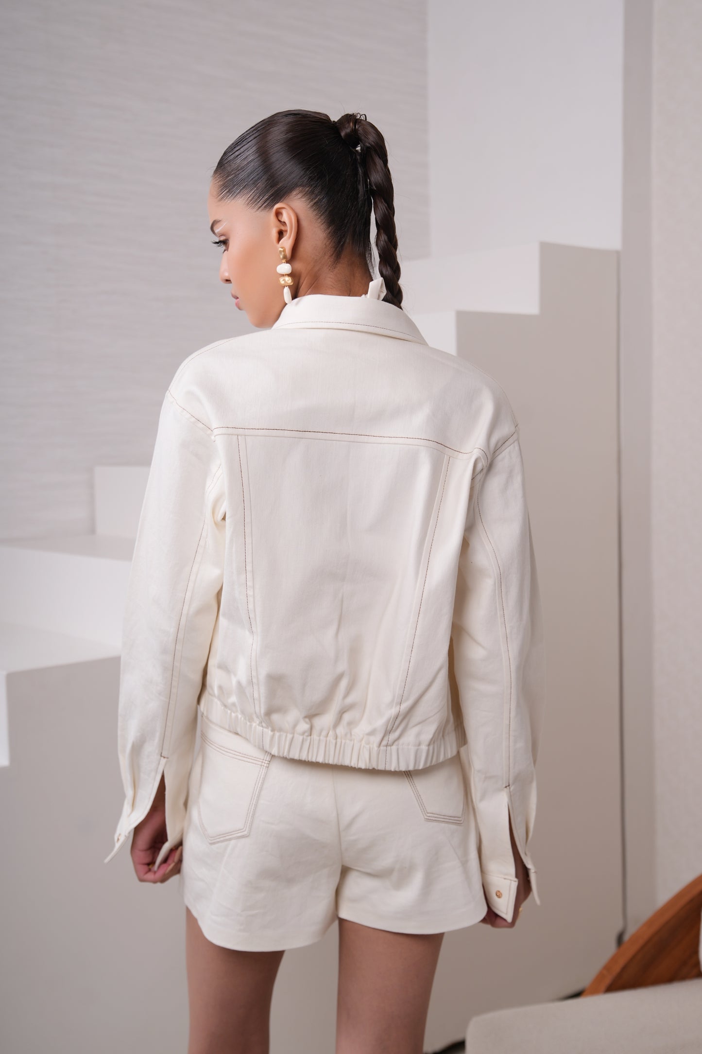 Ivory Jacket with Shorts