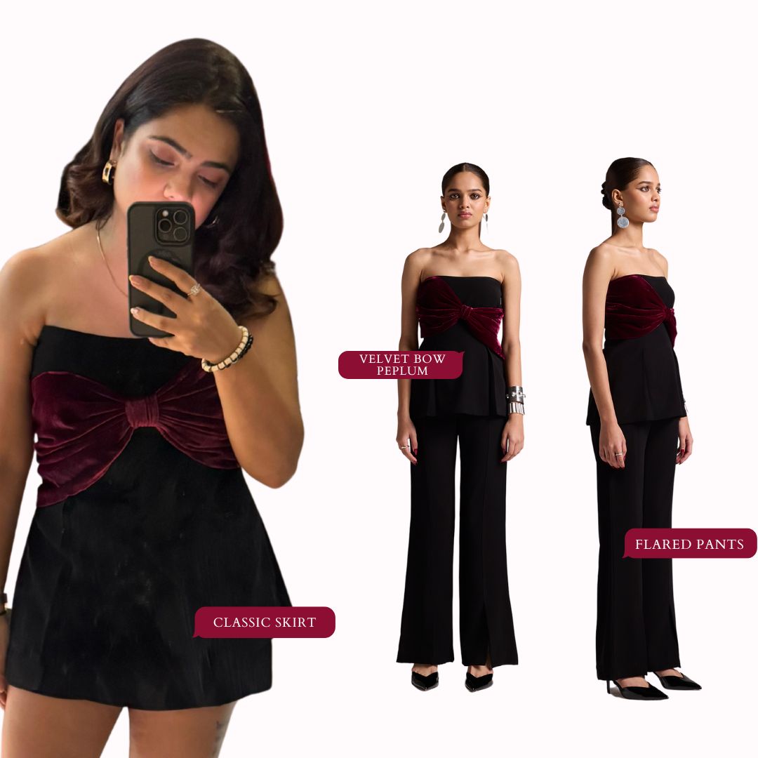 SIENNA BOW PEPLUM WITH SKIRT