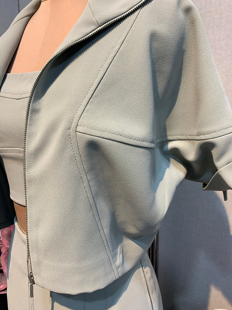 Jet Black Crop Overshirt