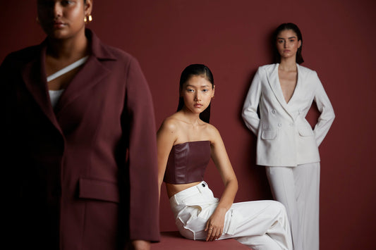 Burgundy Leather Bustier