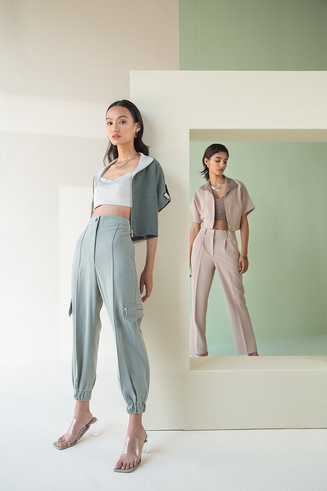 Sage Zipped Joggers