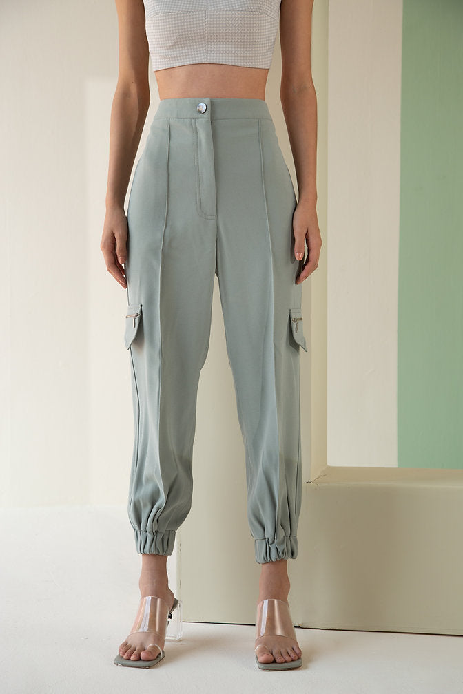 Sage Zipped Joggers
