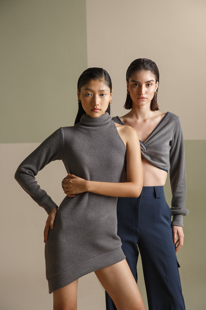 Olive Asymmetric Dress