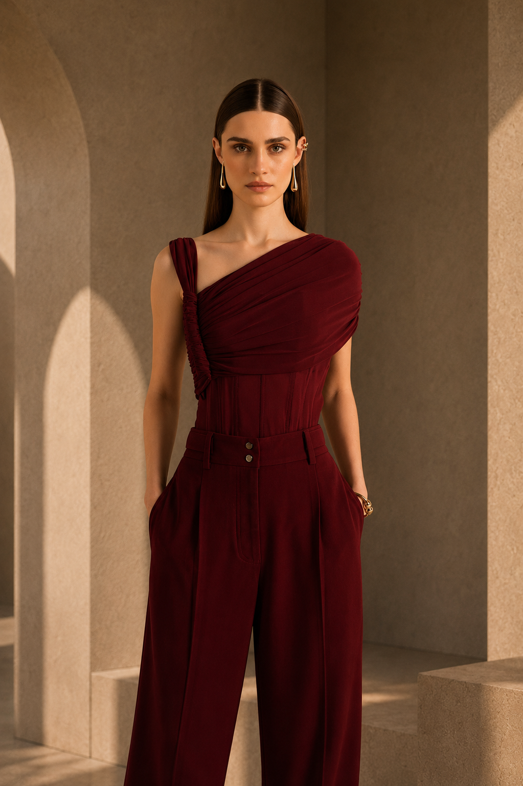 CHERRY DRAPED TOP