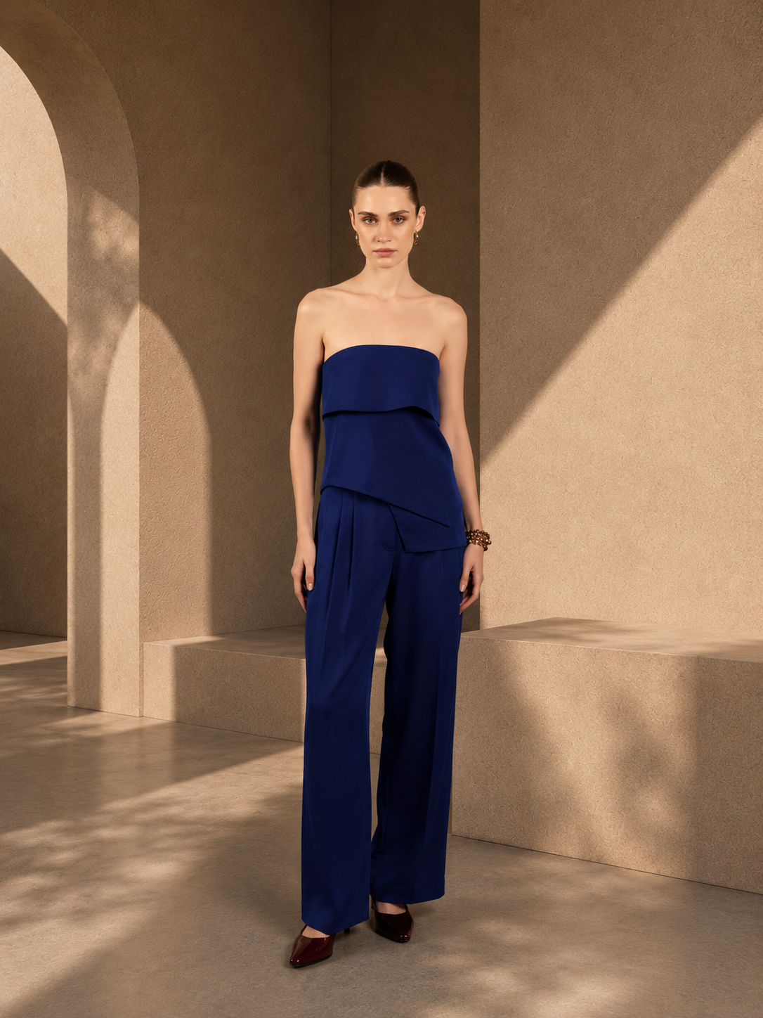 ELECTRIC BLUE WIDE LEG PANTS