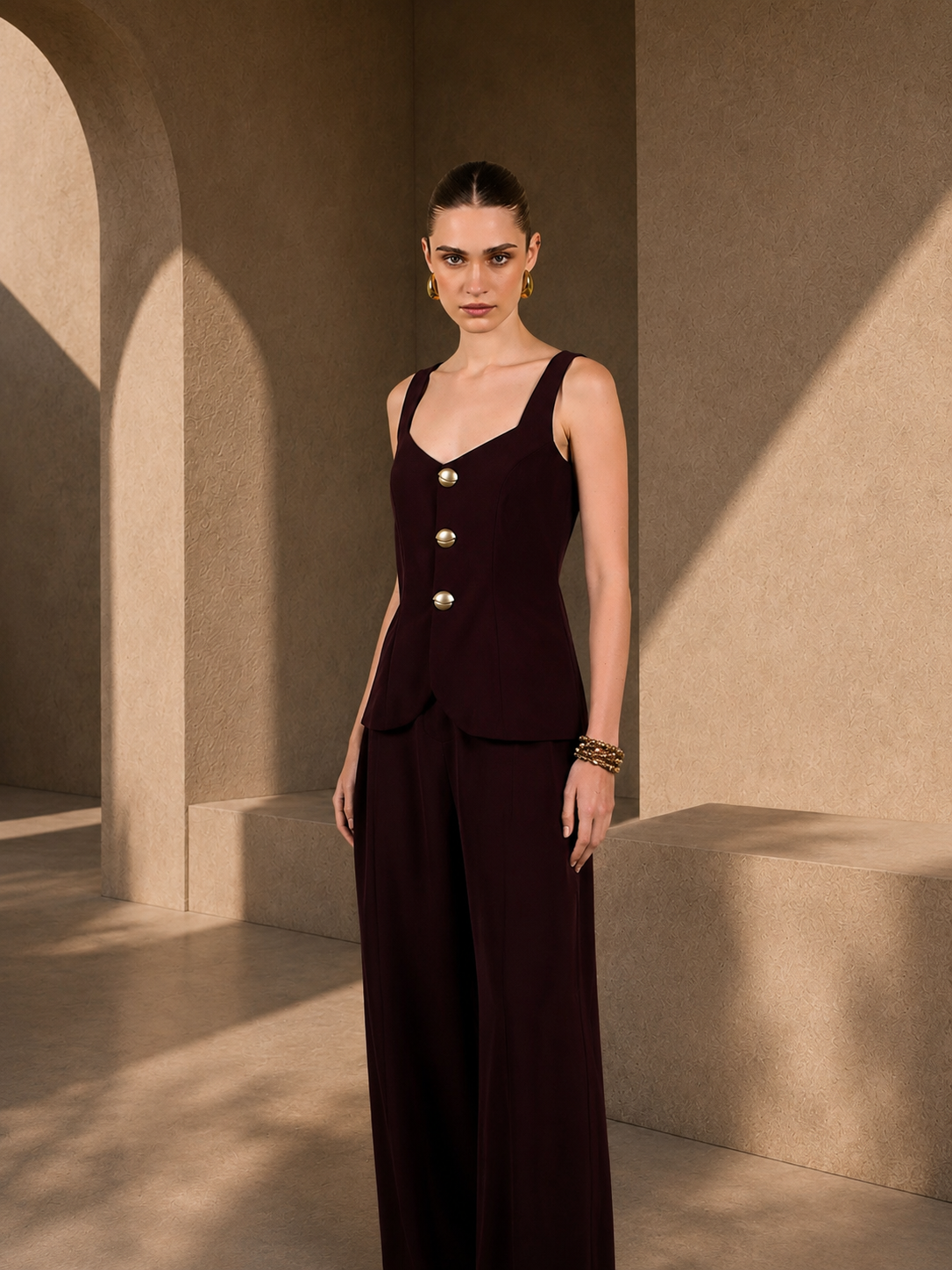 BURGUNDY WAISTCOAT