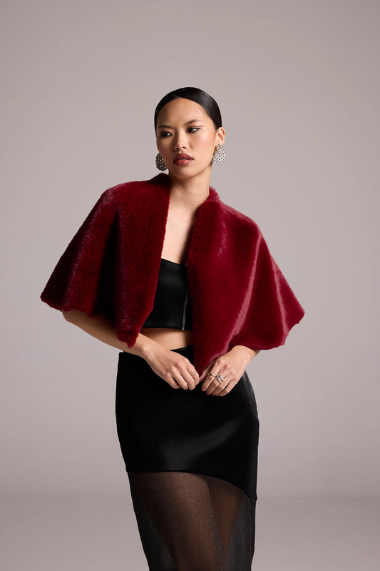 CHERRY FUR CAPE