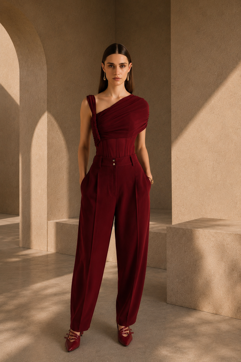 CHERRY BARREL PANTS
