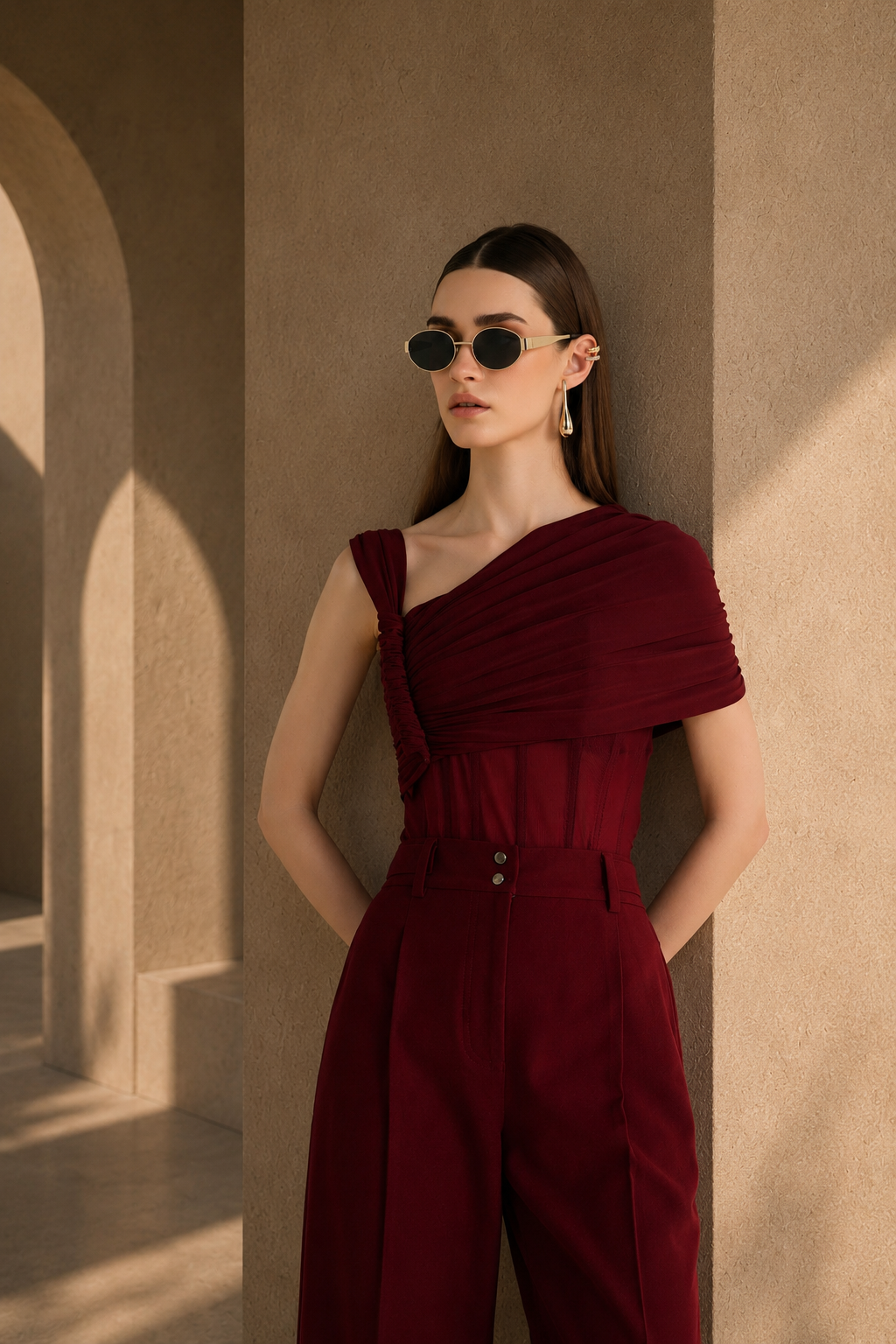 CHERRY DRAPED TOP