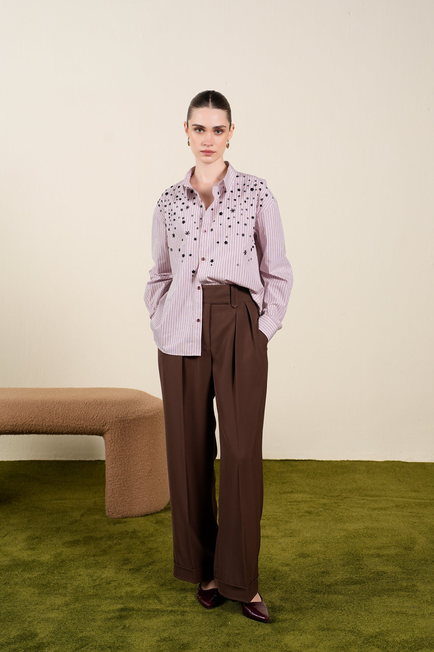 MOCHA WIDELEG PANTS