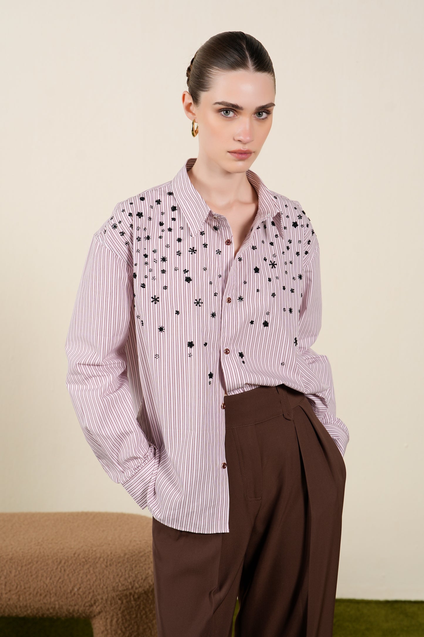 ROSE STRIPED SHIRT