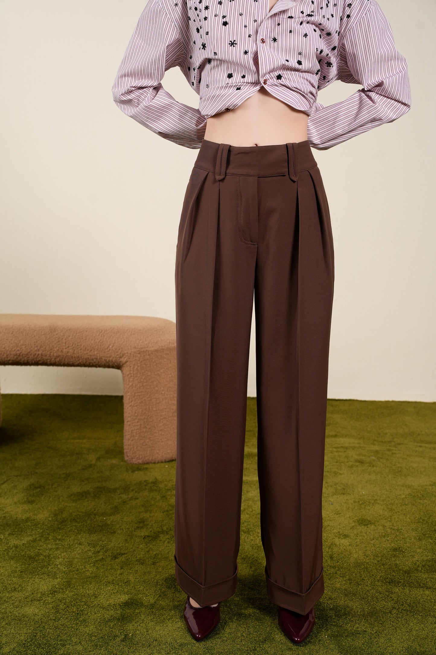 MOCHA WIDELEG PANTS