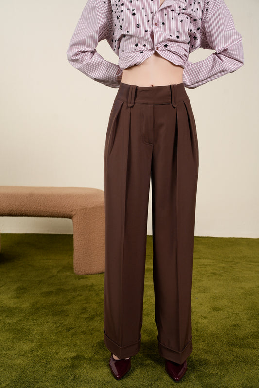 MOCHA WIDELEG PANTS
