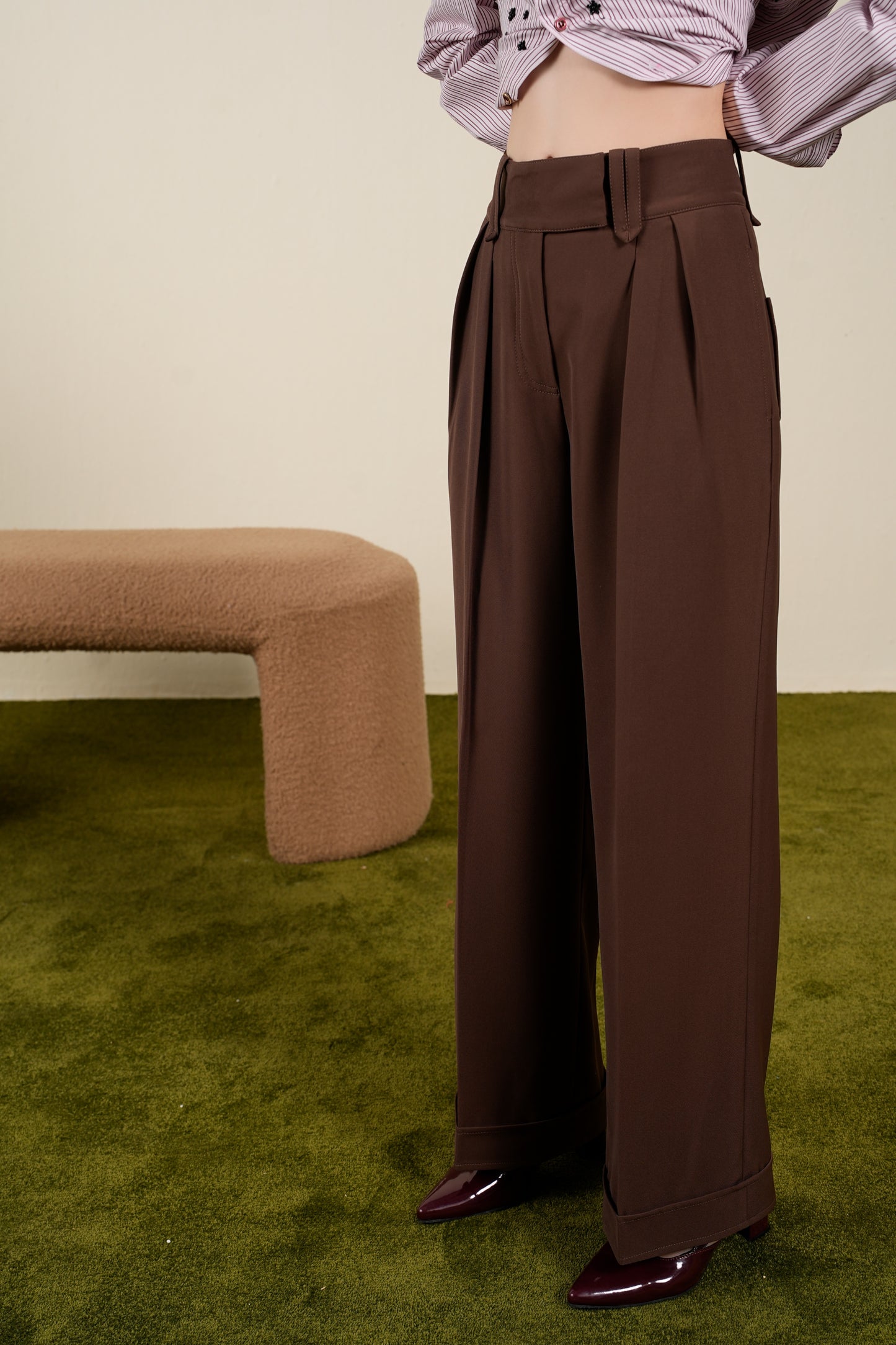 MOCHA WIDELEG PANTS