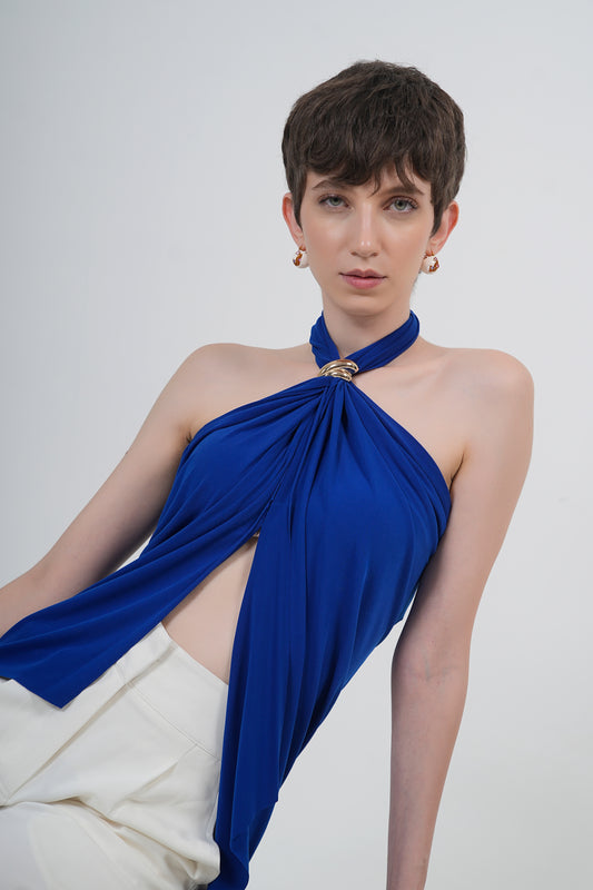 BLUEPRINT DRAPED TOP