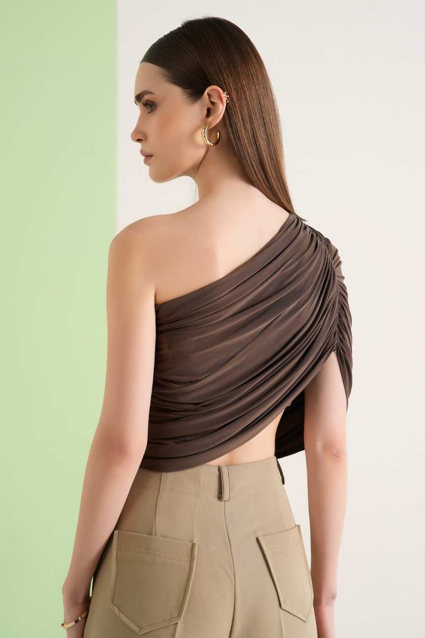 MOCHA DRAPE TOP
