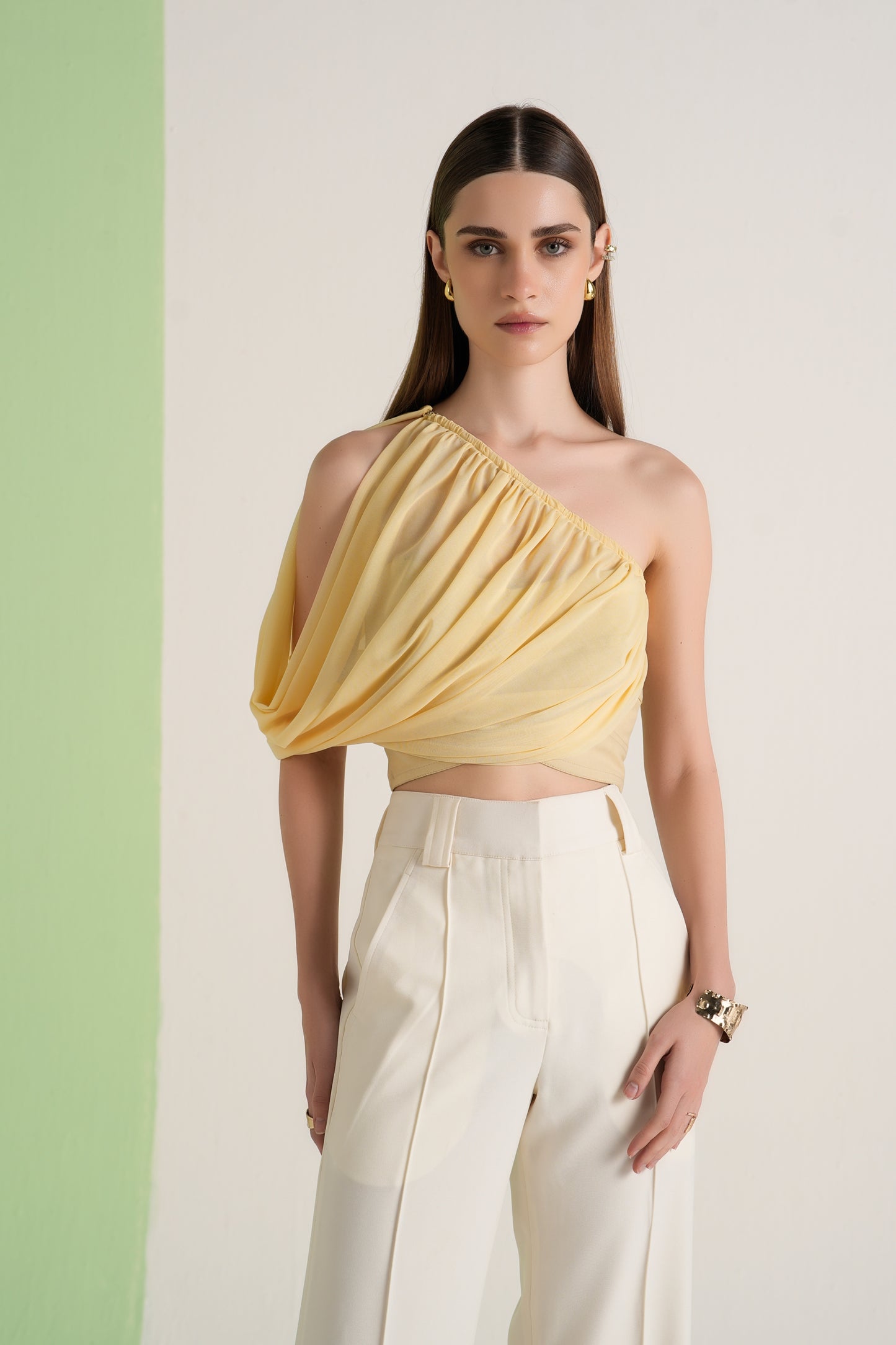 LEMON DRAPE TOP