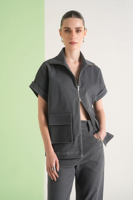 Charcoal Open Jacket