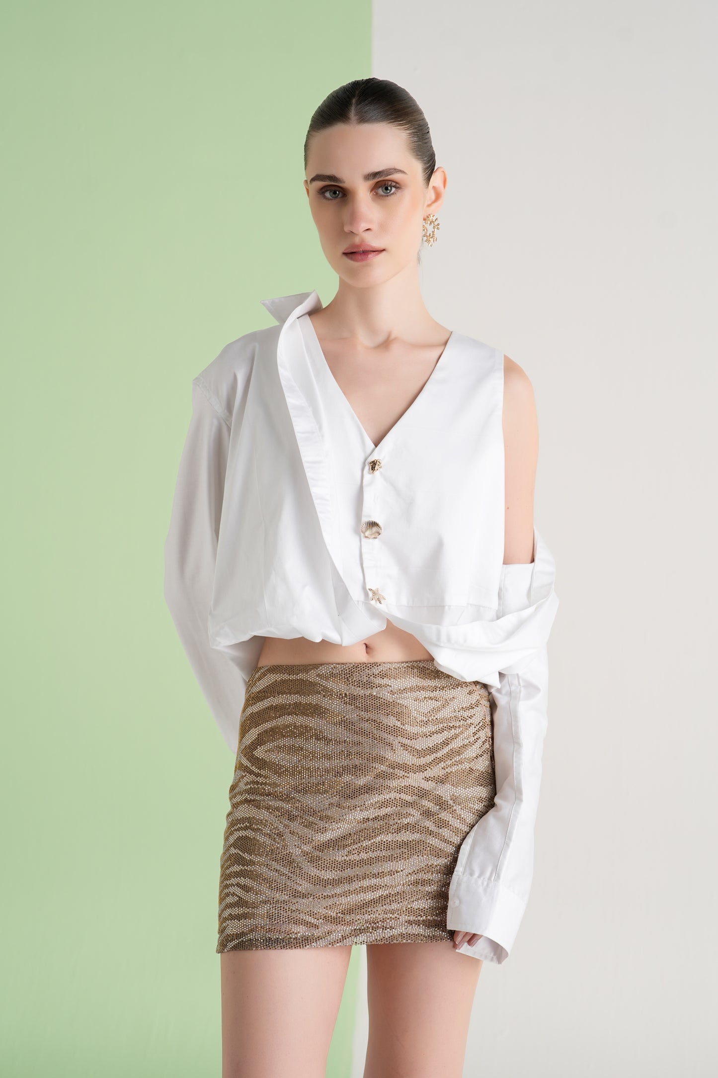 EMBELLISHED MINI SKIRT