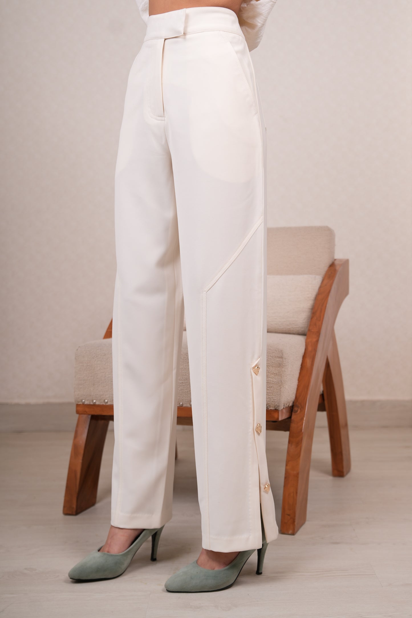 Ivory Off shoulder Top with Pants