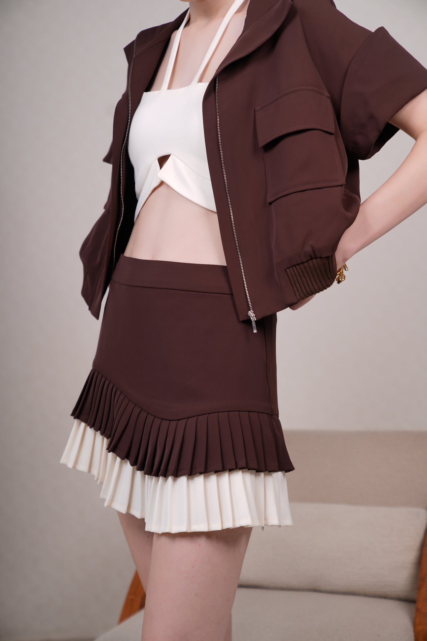 Cocoa Overshirt with Skirt